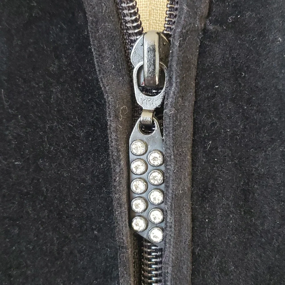 THE QUACKER FACTORY Black Velvet Rhinestone Jacket • Size Small - Picture 9 of 16